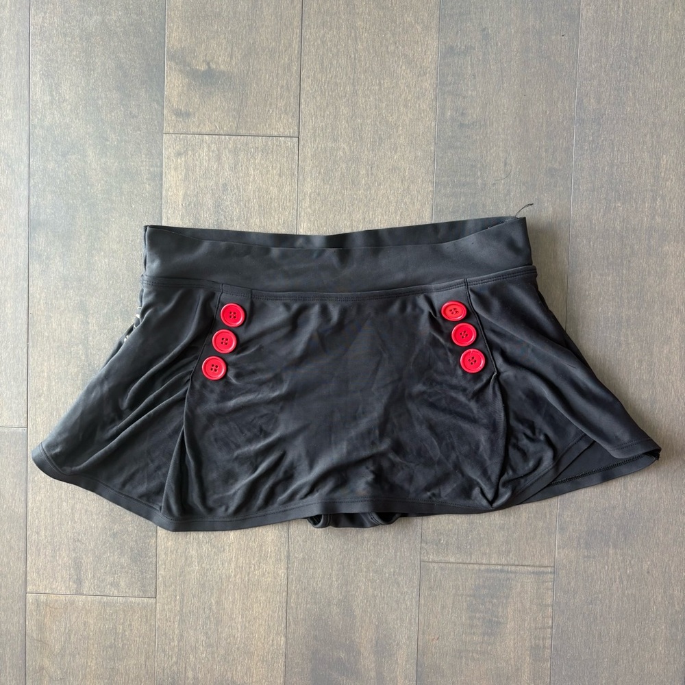 Low Waist Black Mini Skater Skirt